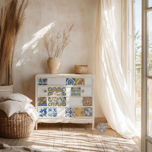 DECOR TRANSFERS® – CERAMIC TILES ll – TOTAL SHEET SIZE 24″X35″, CUT INTO 2 SHEETS