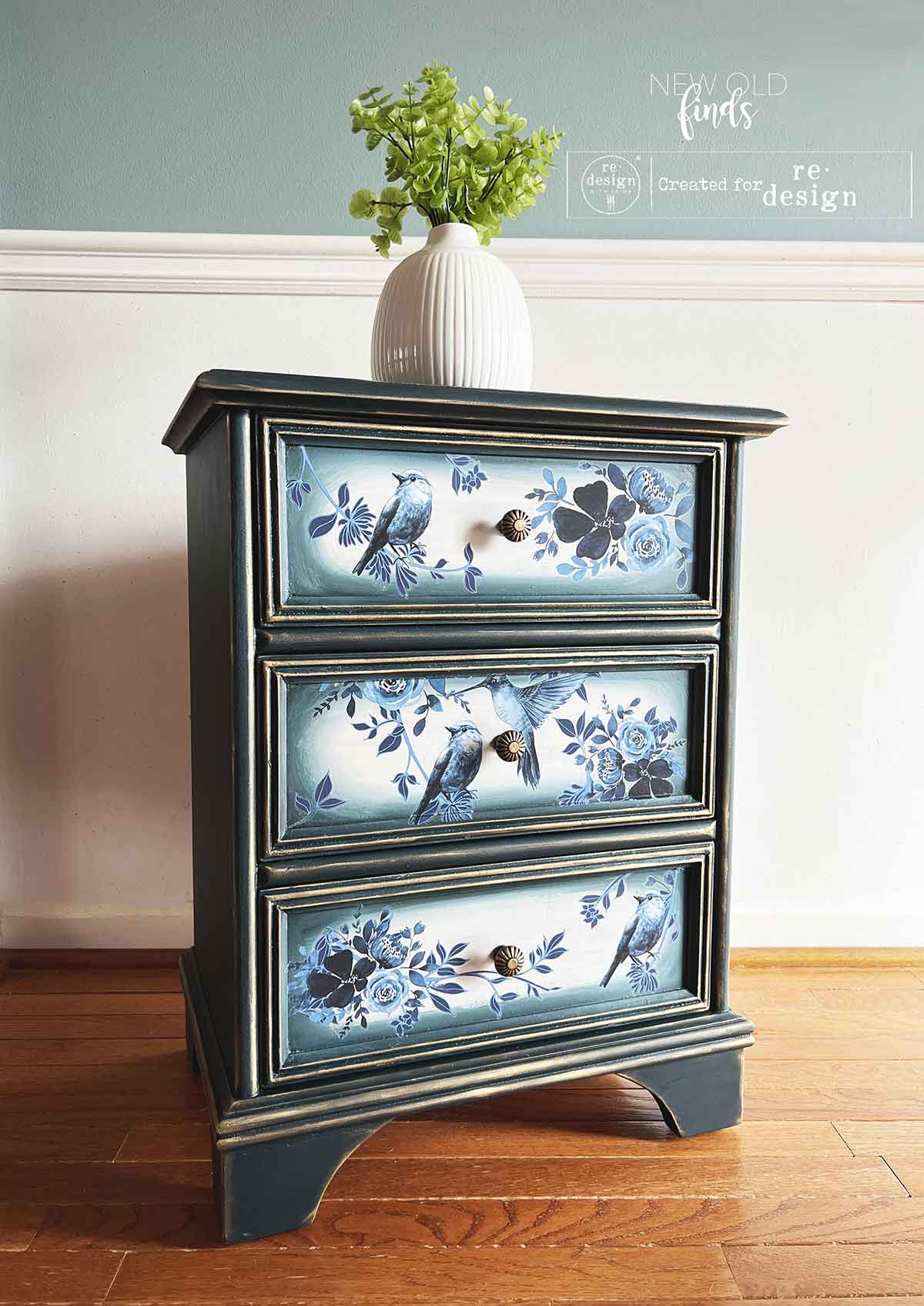 Decor Transfers® 24×35 – Pretty In Blue – total sheet size 24″x35″, cut into 2 sheets