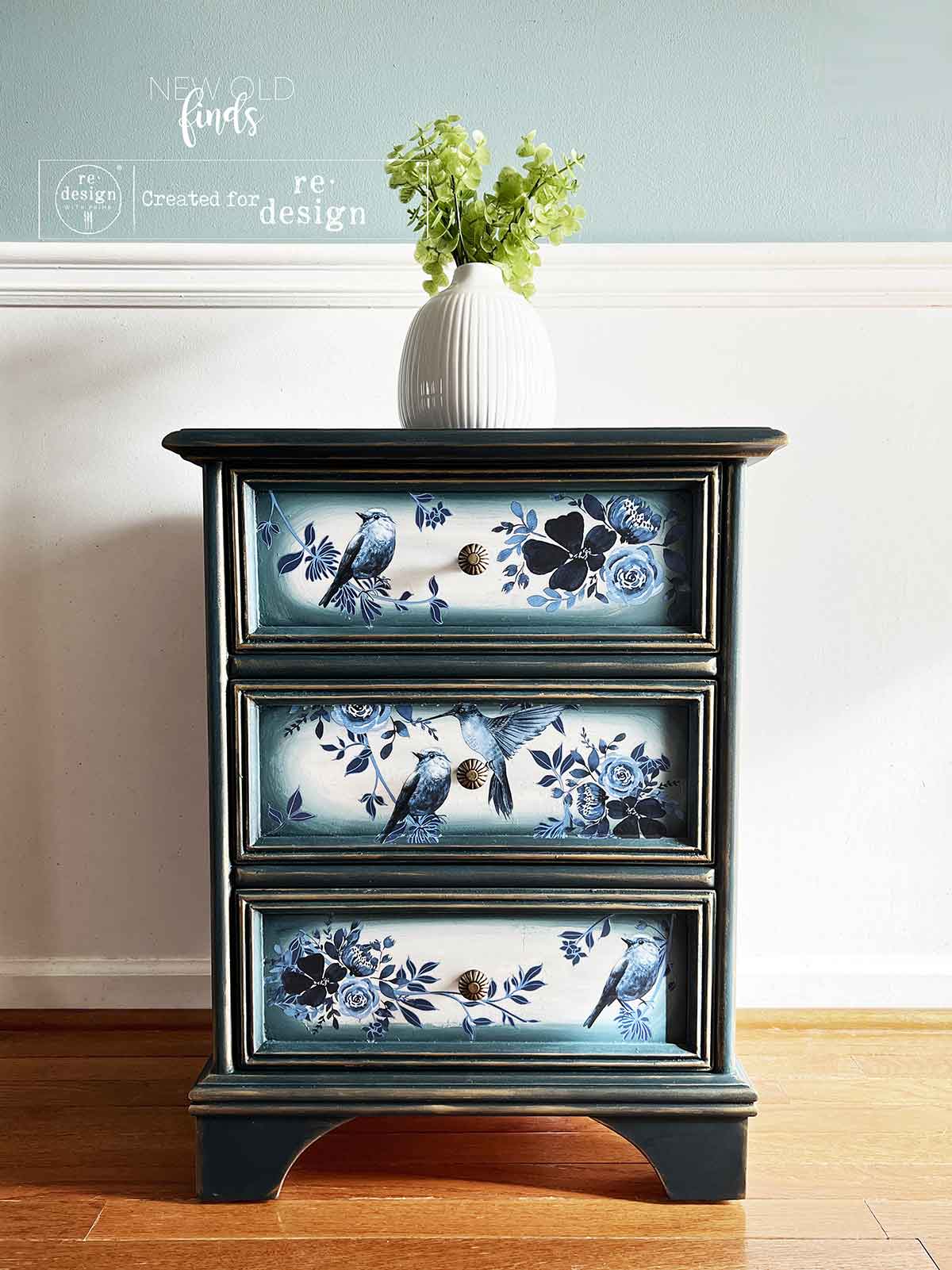 Decor Transfers® 24×35 – Pretty In Blue – total sheet size 24″x35″, cut into 2 sheets