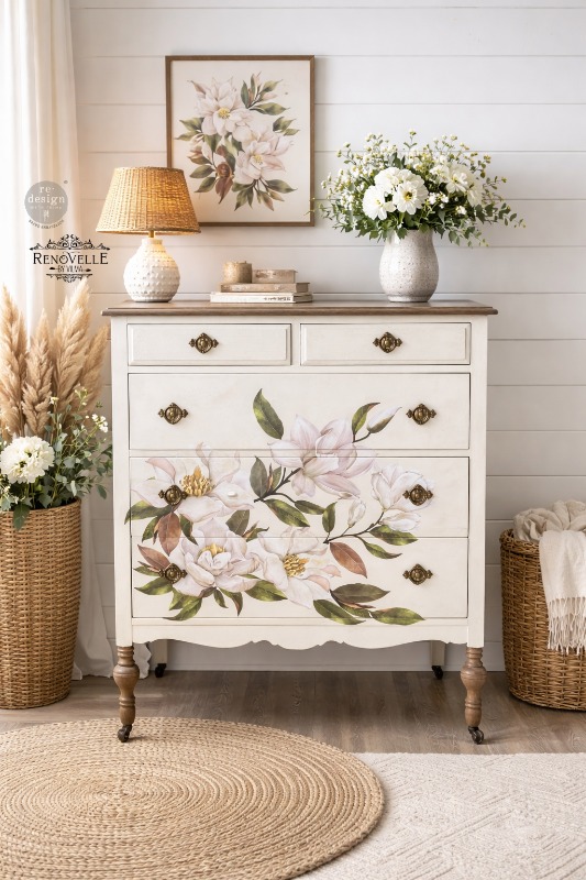 Decor Transfers® – Magnolia – total sheet size 24″x35″, cut into 2 sheets