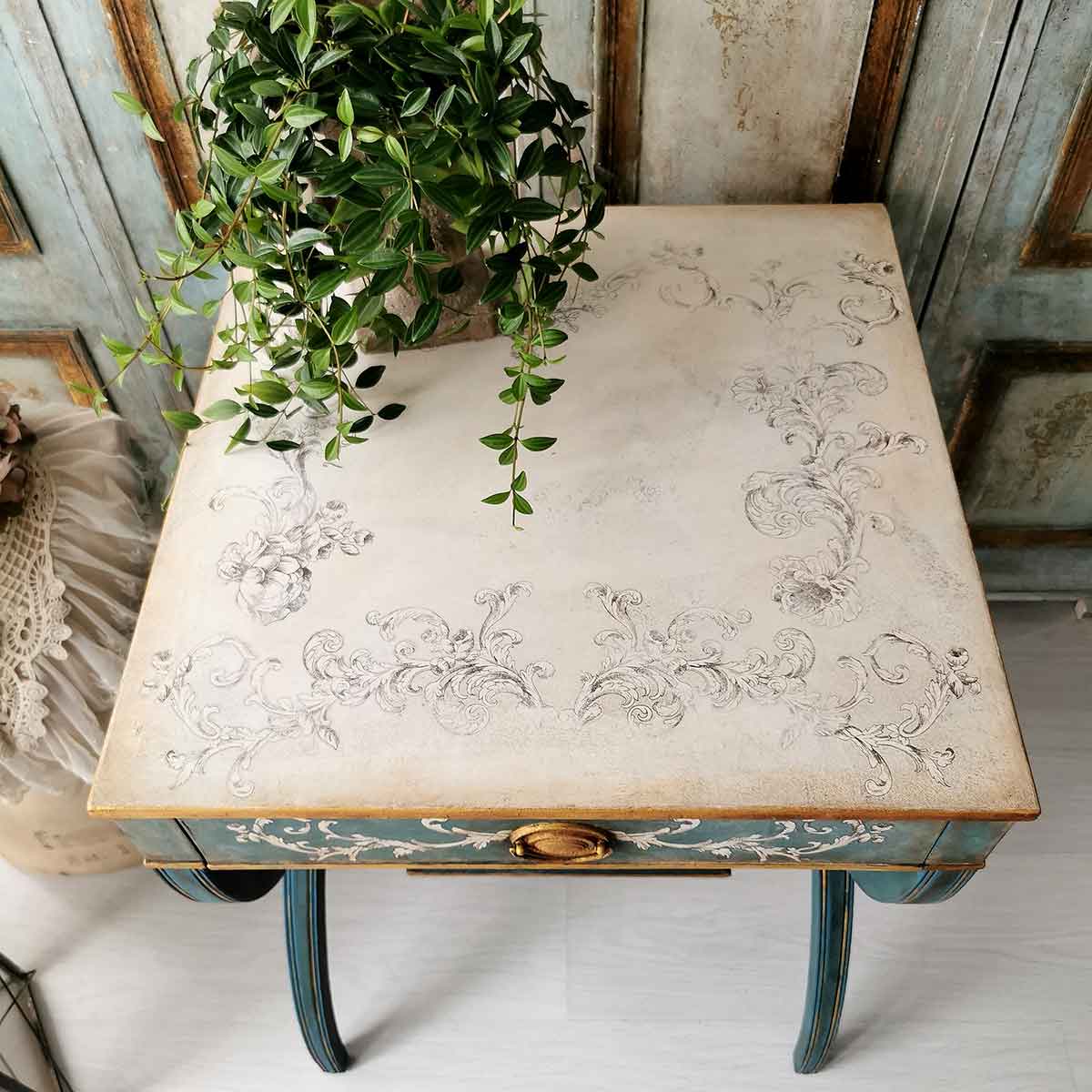 Decor Transfers® – Alaina Toile – total sheet size 24″x35″, cut into 2 sheets