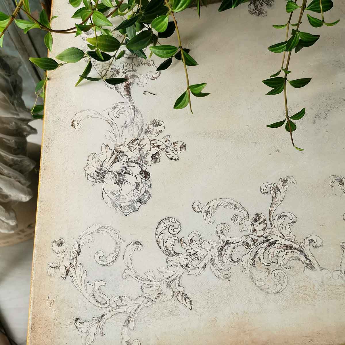 Decor Transfers® – Alaina Toile – total sheet size 24″x35″, cut into 2 sheets