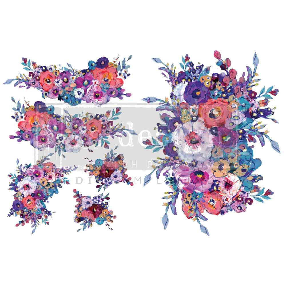 H2O Transfers – Luminous Blooms – 2 sheets, 8.5″x11″