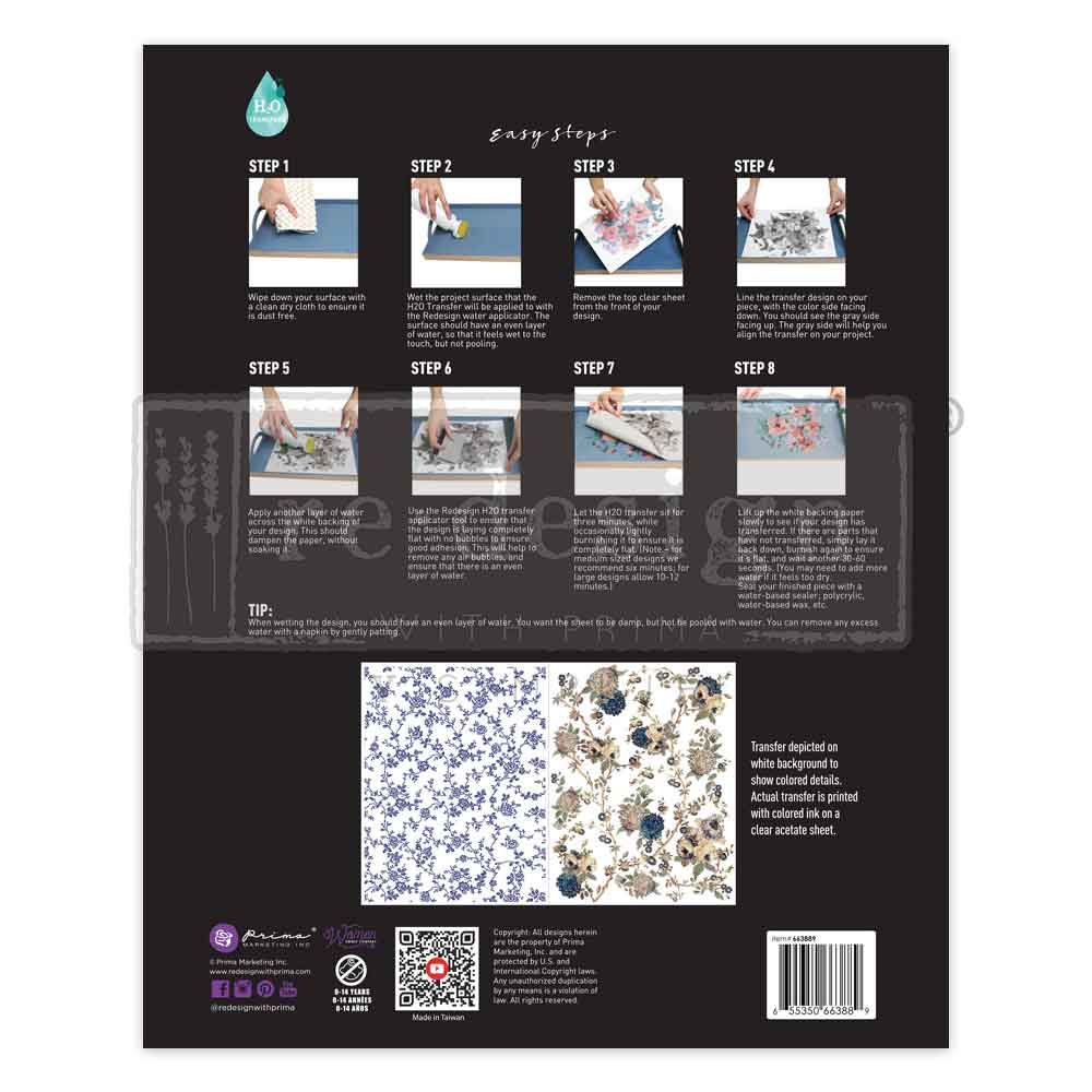 H2O Transfers – Wild Garden – 2 sheets, 8.5″x11″