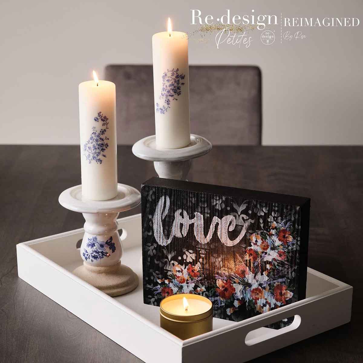 H2O Transfers – Azure Florals Ii – 2 sheets, 8.5″x11″