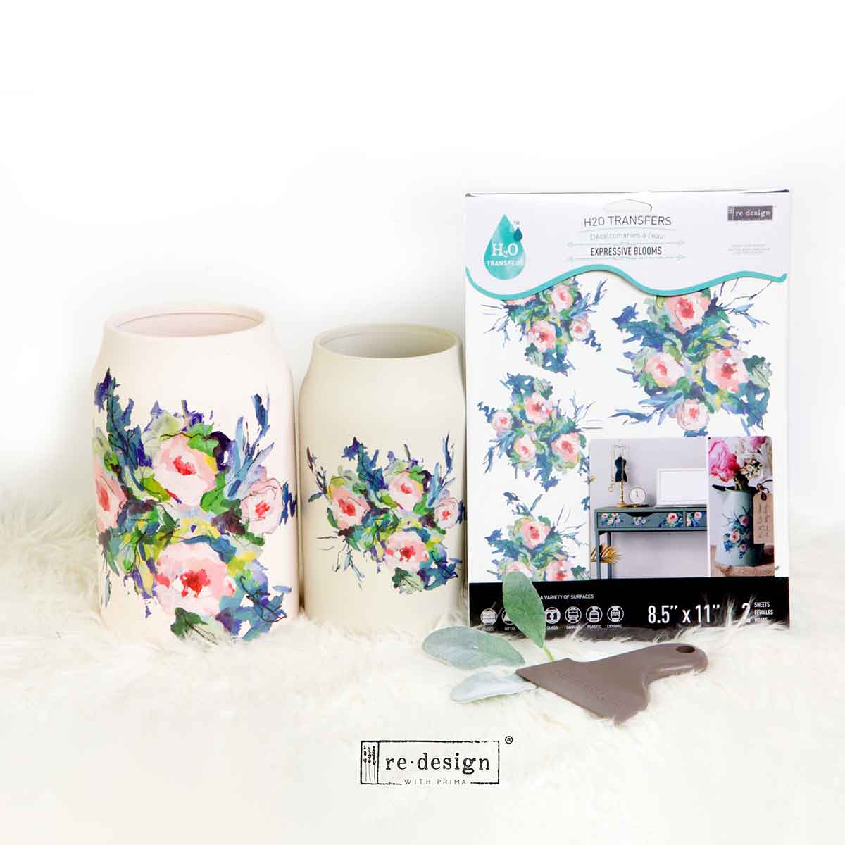 H2O Transfers – Expressive Blooms – 2 sheets, 8.5″x11″