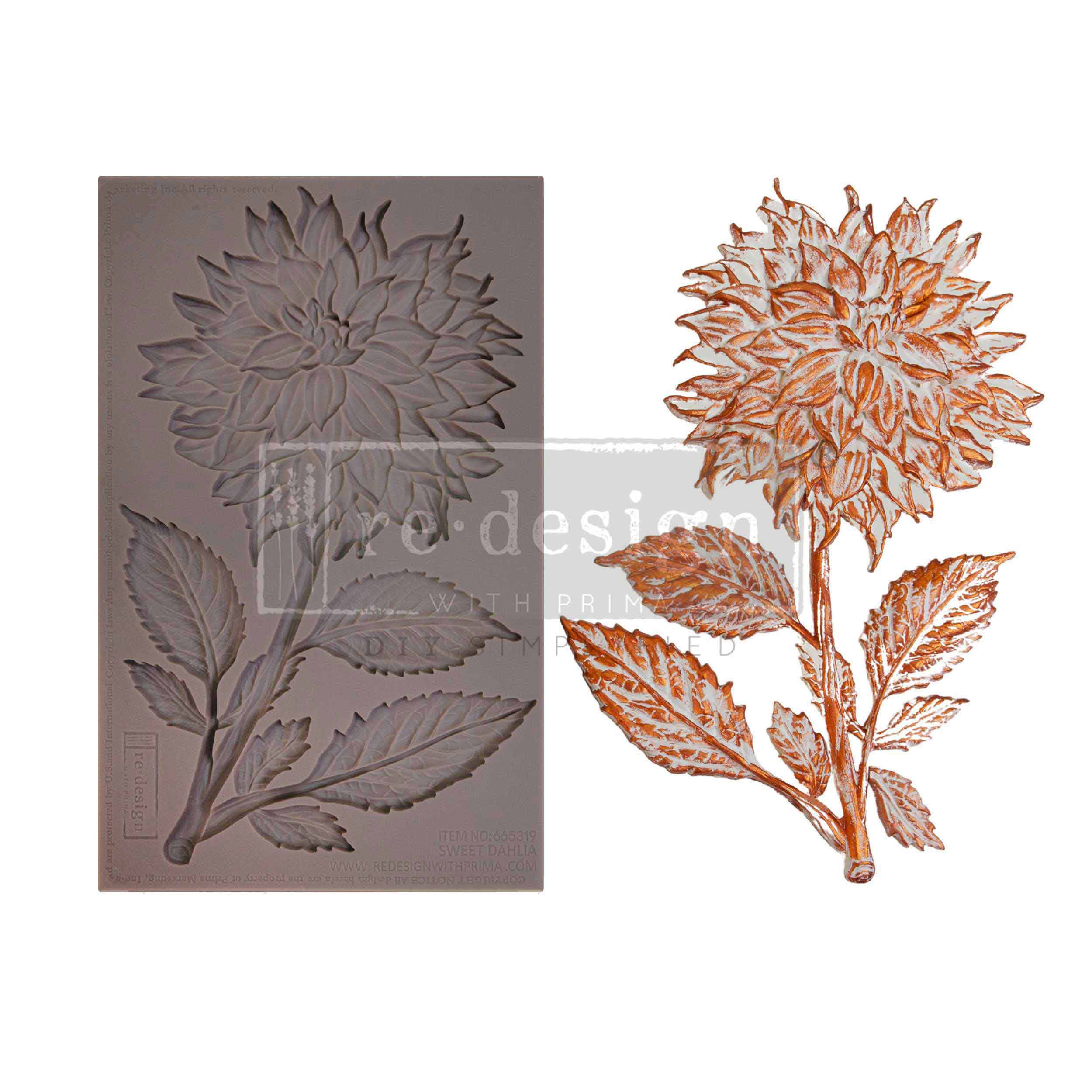 Redesign With Prima Decor Moulds® – Sweet Dahlia – 1 Pc, 5″x8″x8mm