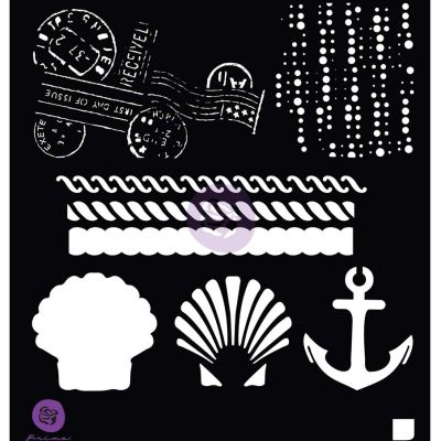 6X6 Stencil: French Riveria Anchor & Shell – 1 pc – Laser cut on 16 mil Mylar