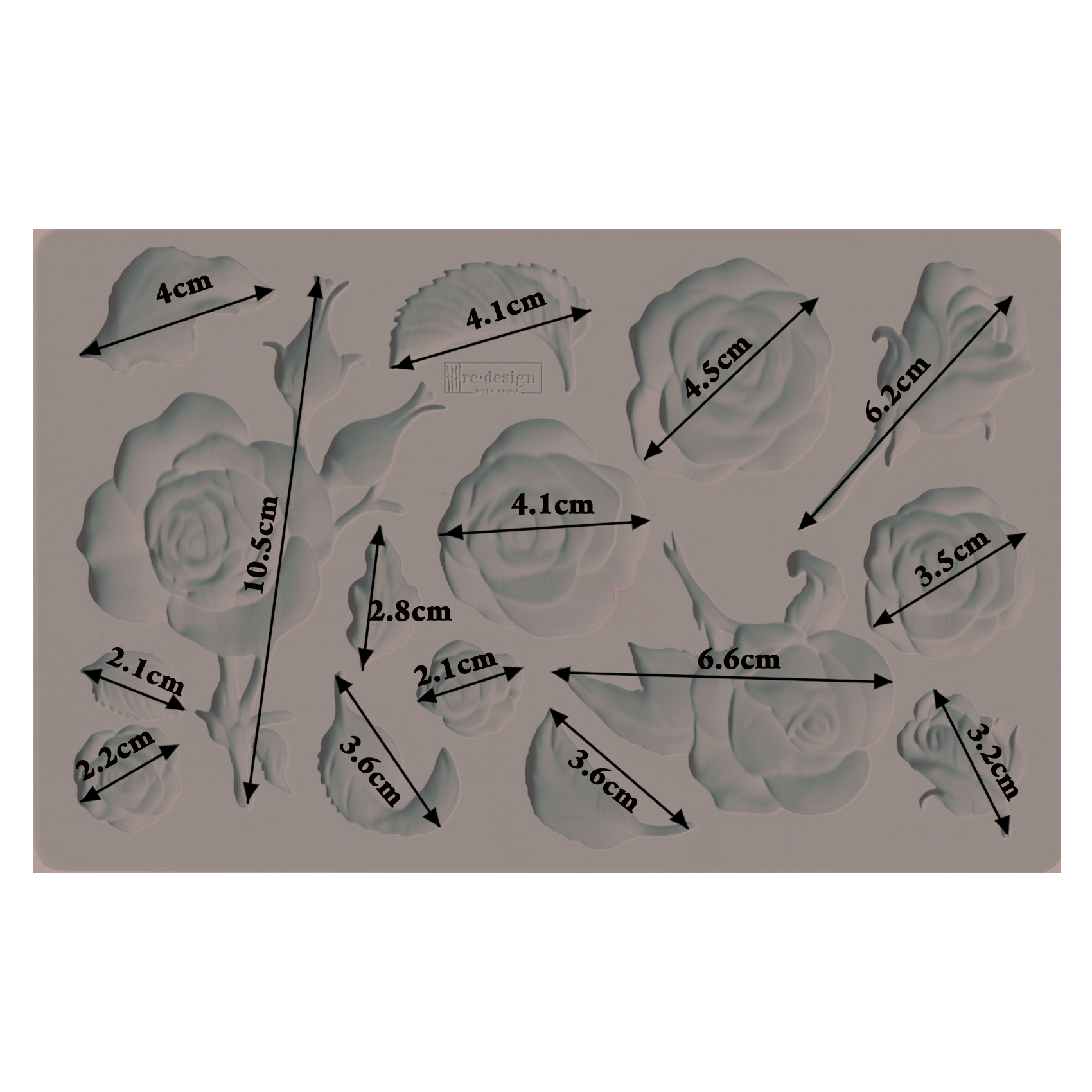Redesign Decor Moulds® – Fragrant Roses – 5″ x 8″, 8mm thickness Copyright #VA0002313983