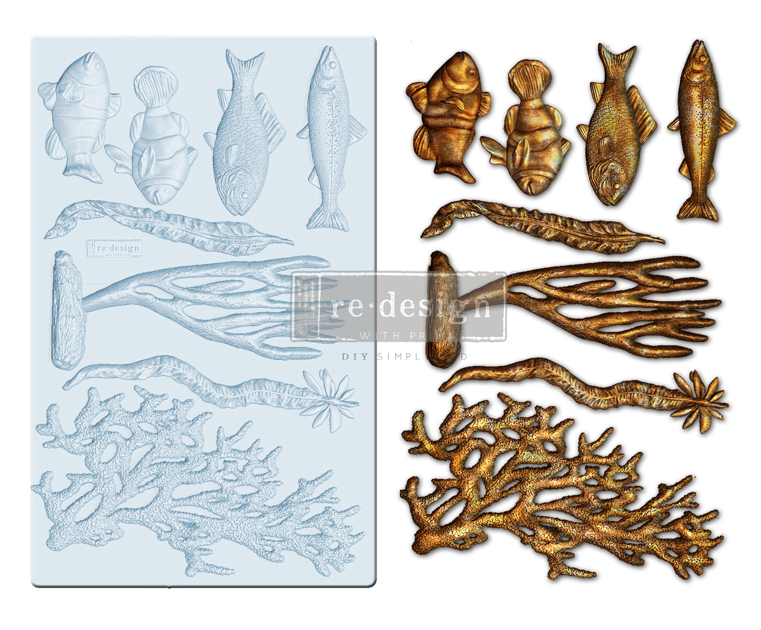 Redesign Decor Moulds® – Coral Reef – 5″x8″, 8mm thickness Copyright #VA0002330867