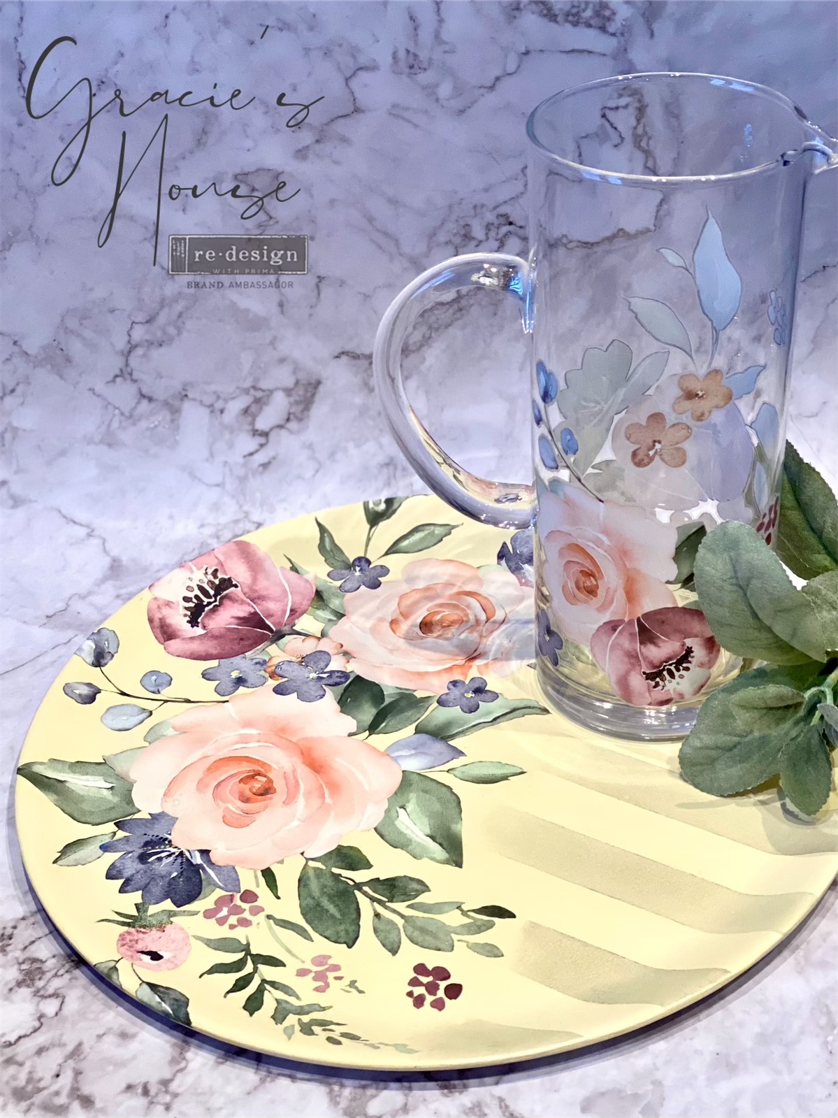 Redesign Decor Transfers® – Watercolor Bloom – total sheet size 24″x35″, cut into 3 sheets