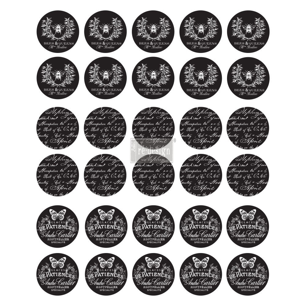 Redesign Knob Transfer - Cursive Letters  8.5"X10.5" Sheet size