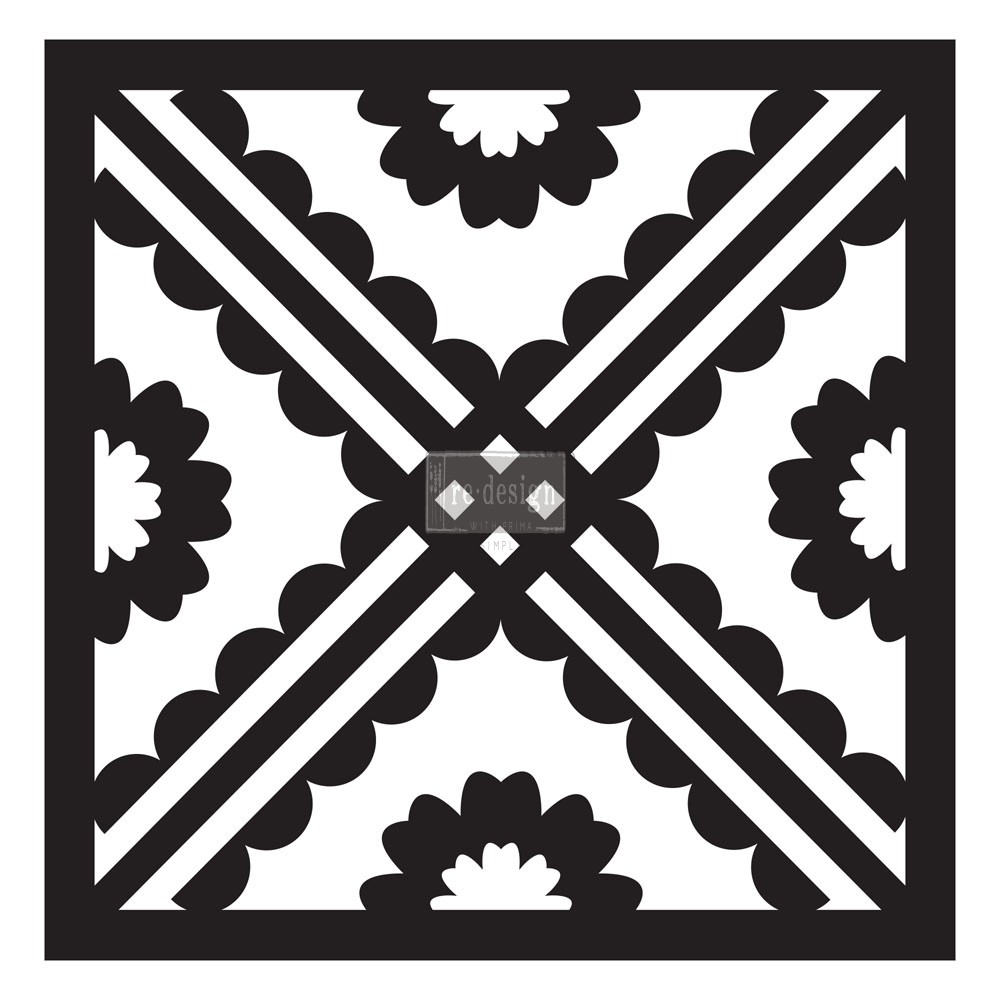 Redesign Paver Stencil 11.5"x11.5"- Carmela