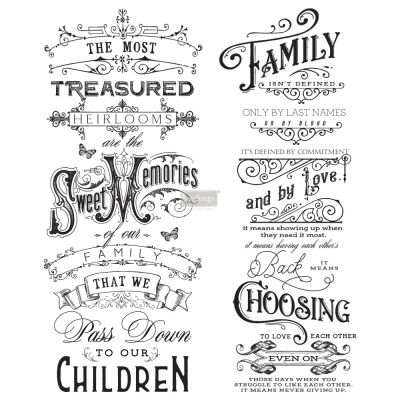 Redesign Decor Transfers® – Family Heirlooms – 2 sheets, design size 22″ X 27″