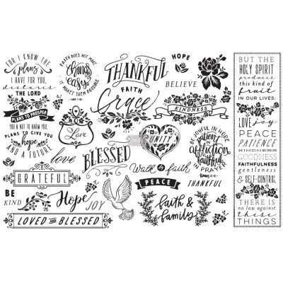 Découpage Décor Tissue Paper – Thankful & Blessed – 2 sheets (19″ x 30″)