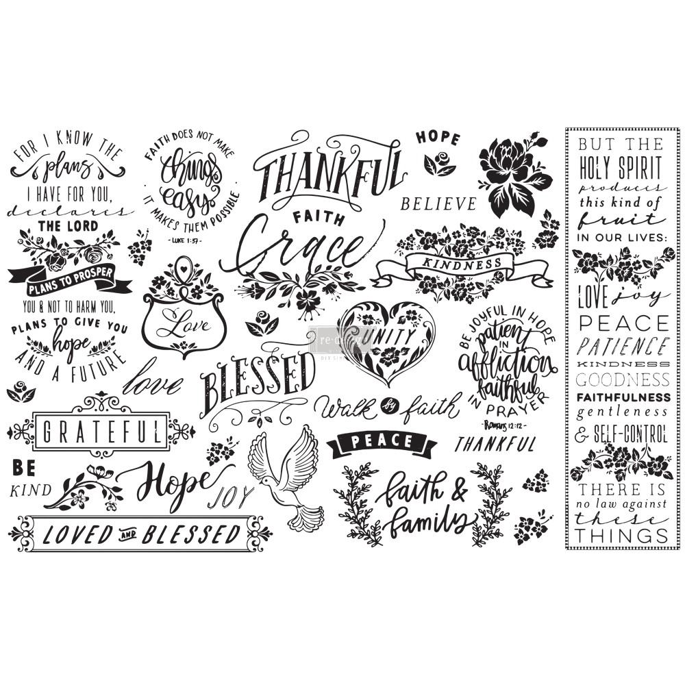 Découpage Décor Tissue Paper – Thankful & Blessed – 2 sheets (19″ x 30″)