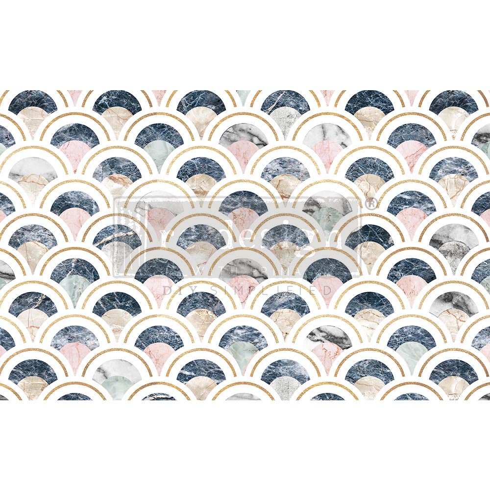 Decoupage Decor Tissue Paper - Marbled Scales - 1 sheet