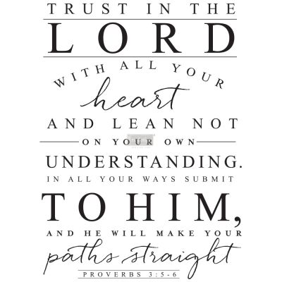Redesign Decor Transfers® – Trust In The Lord – 3 sheets, design size 22″ X 30″