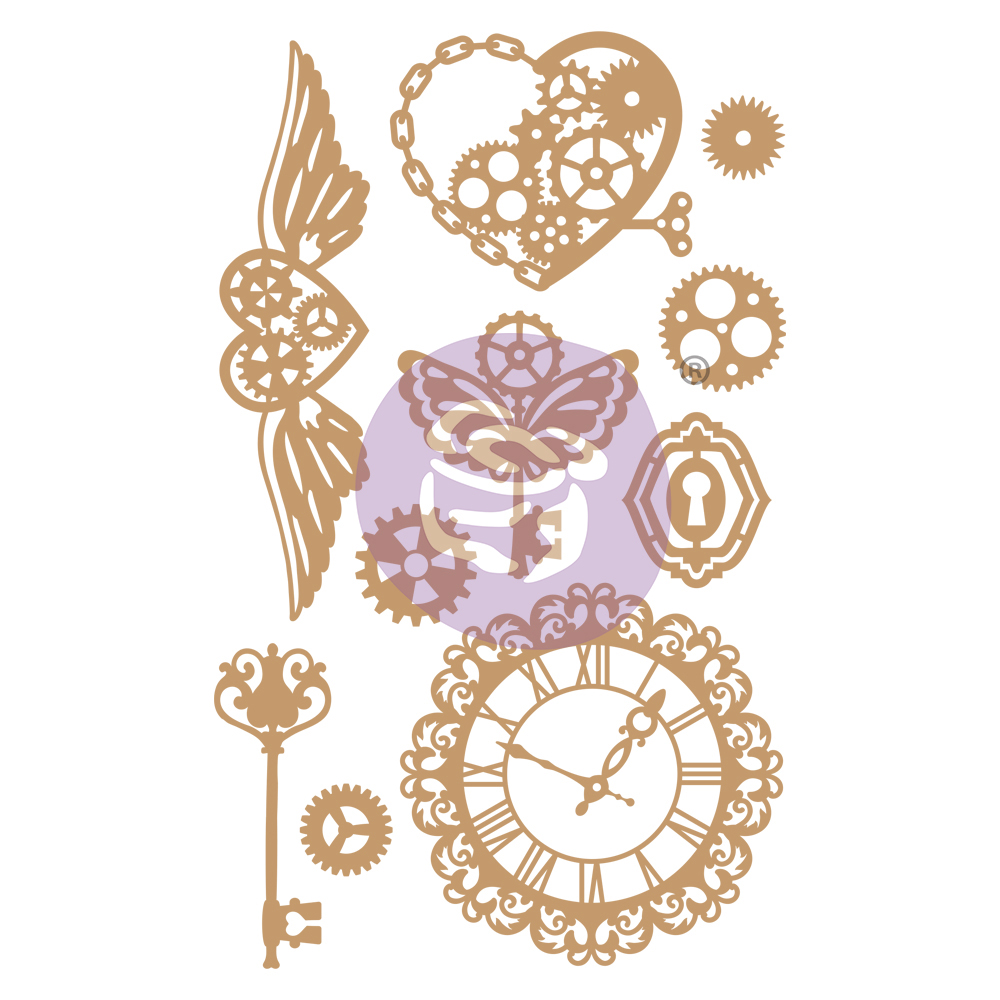 Chipboard Diecut - Mechanical Dreams -  10 pcs
