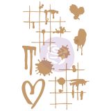 Chipboard Diecut - Ink & Splatters -  8 pcs