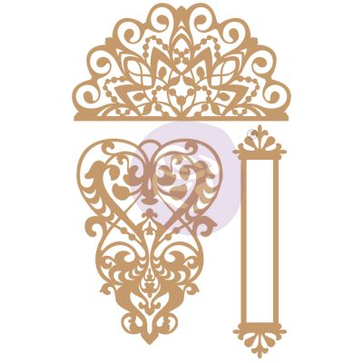 Chipboard Diecut – Lace & Heart – 3 pcs, 0.7-5