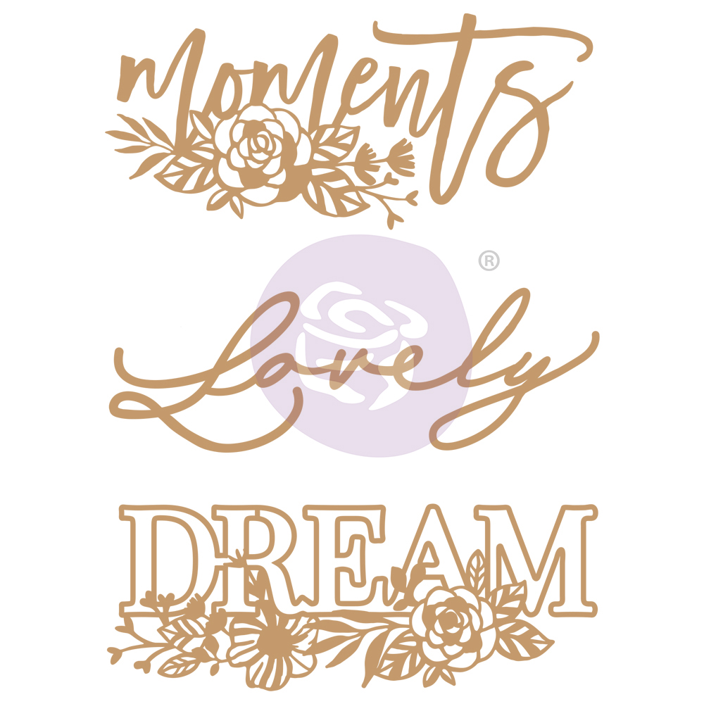 Chipboard Diecut - Words to Live By II -  3 pcs