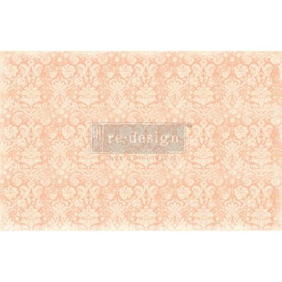 Redesign Decoupage Décor Tissue Paper – Peach Damask – 2 sheets (19″ x 30″)
