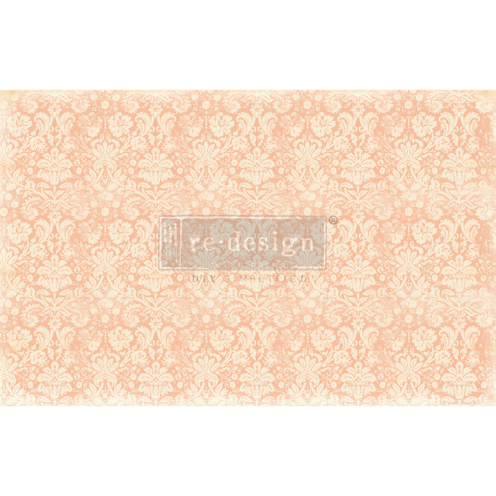 Redesign Decoupage Décor Tissue Paper – Peach Damask – 2 sheets (19″ x 30″)