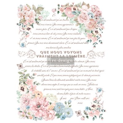 Redesign Decor Transfers® – Pure Light Floral – total sheet size 24″x35″, cut into 3 sheets