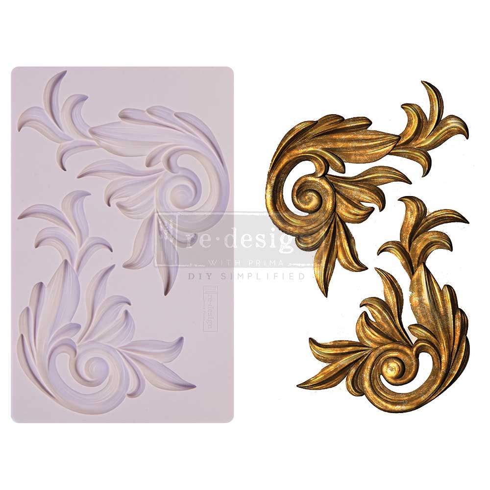Redesign Decor Moulds® – Antique Scrolls – 8″x5″, 8mm thickness Copyright #VA0002326270