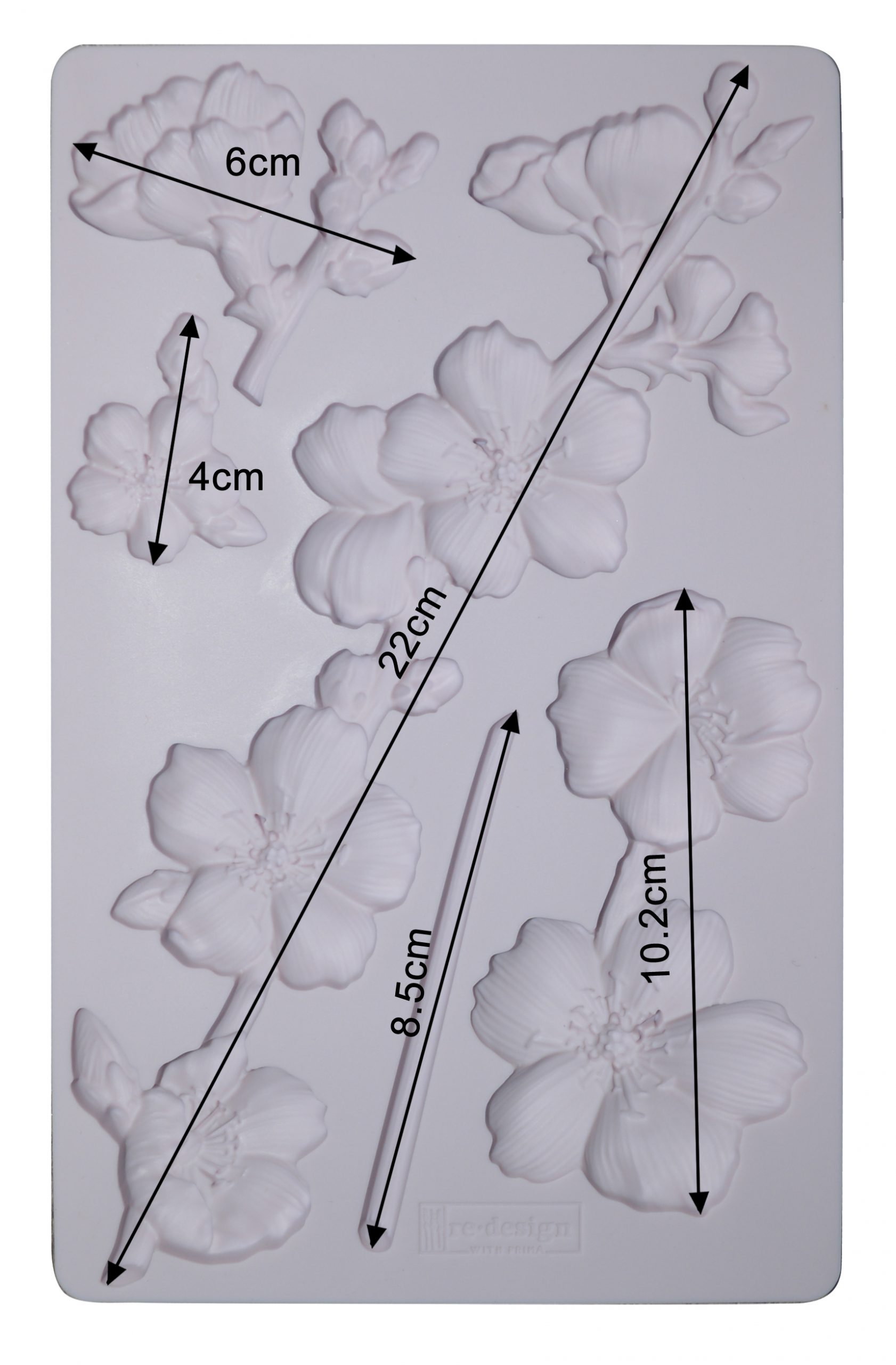 Redesign Decor Moulds® – Botanical Blossoms – 8″x5″, 8mm thickness Copyright #VA0002326269