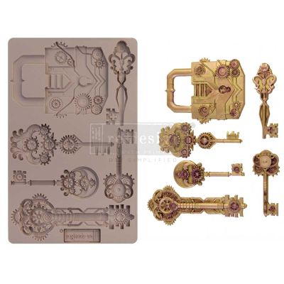Redesign Decor Moulds® – Mechanical Lock & Keys – 1 pc, 5″x8″, 8mm thickness Copyright #VA0002330221