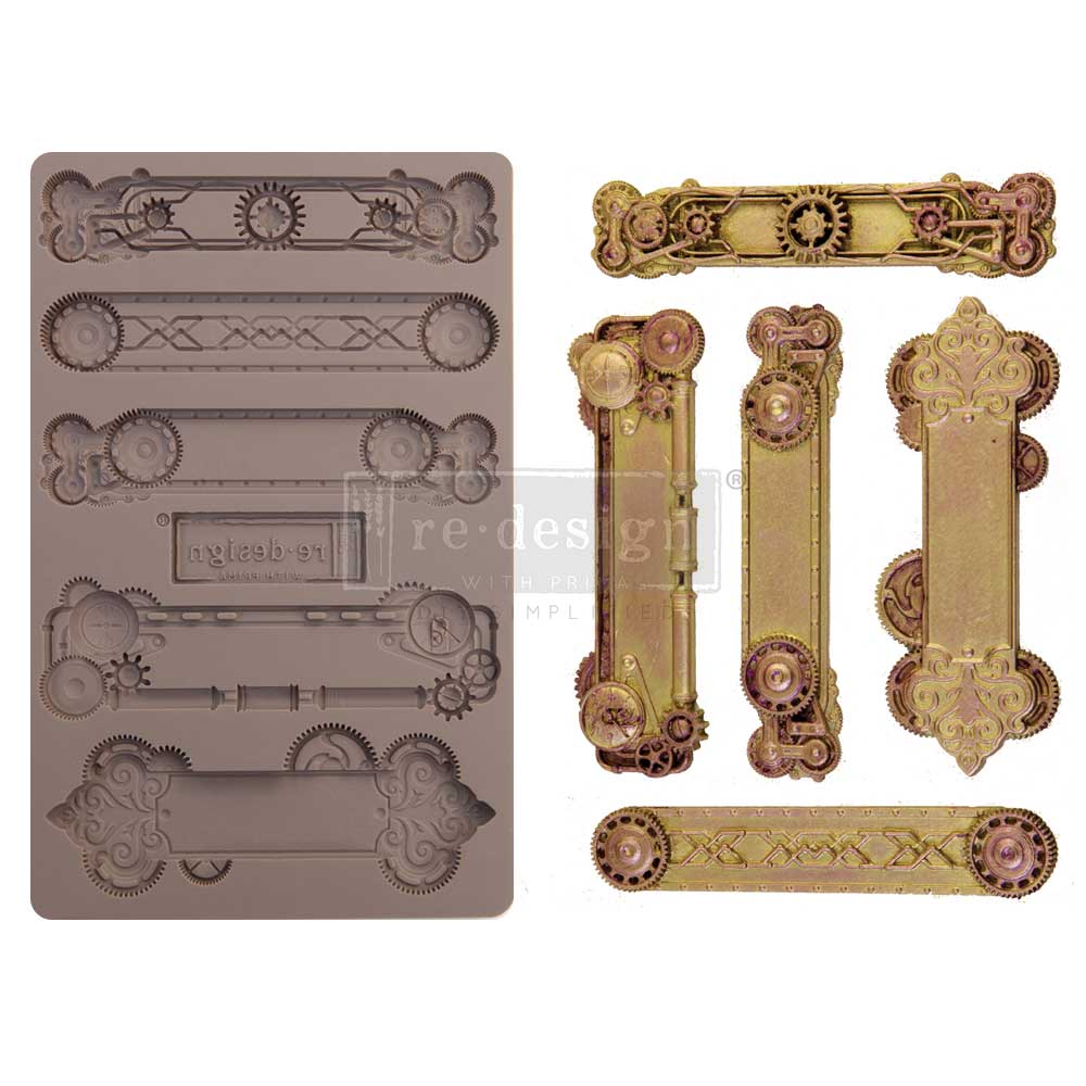 Redesign Decor Moulds® – Steampunk Plates – 1 pc, 5″x8″, 8mm thickness Copyright #VA0002330222