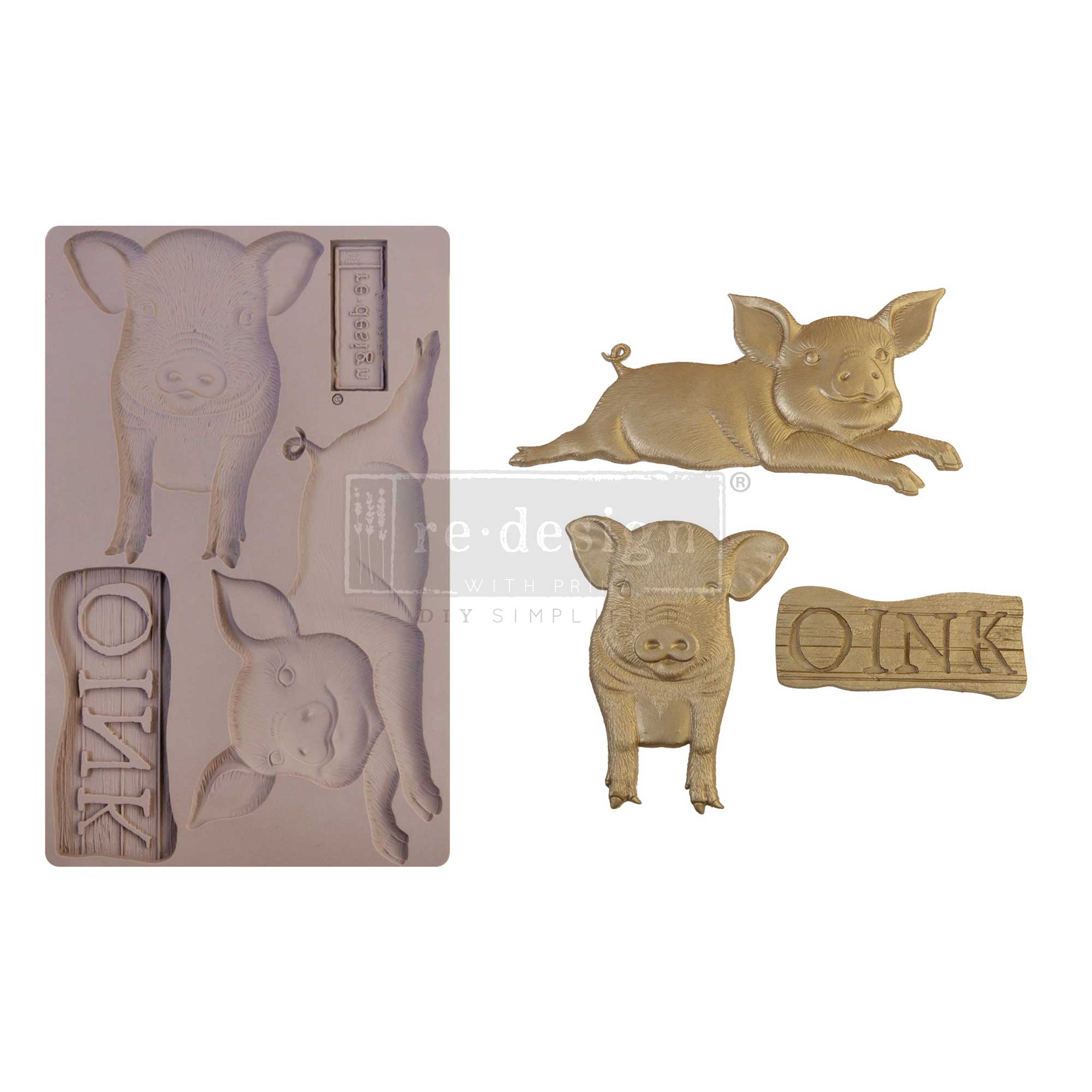 Redesign Decor Moulds® – Farm Friends – 1 pc, 5″x8″, 8mm thickness Copyright #VA0002330235