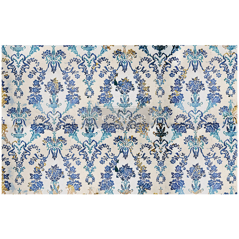 Redesign Decoupage Décor Tissue Paper - Cobalt Flourish - 1 sheet