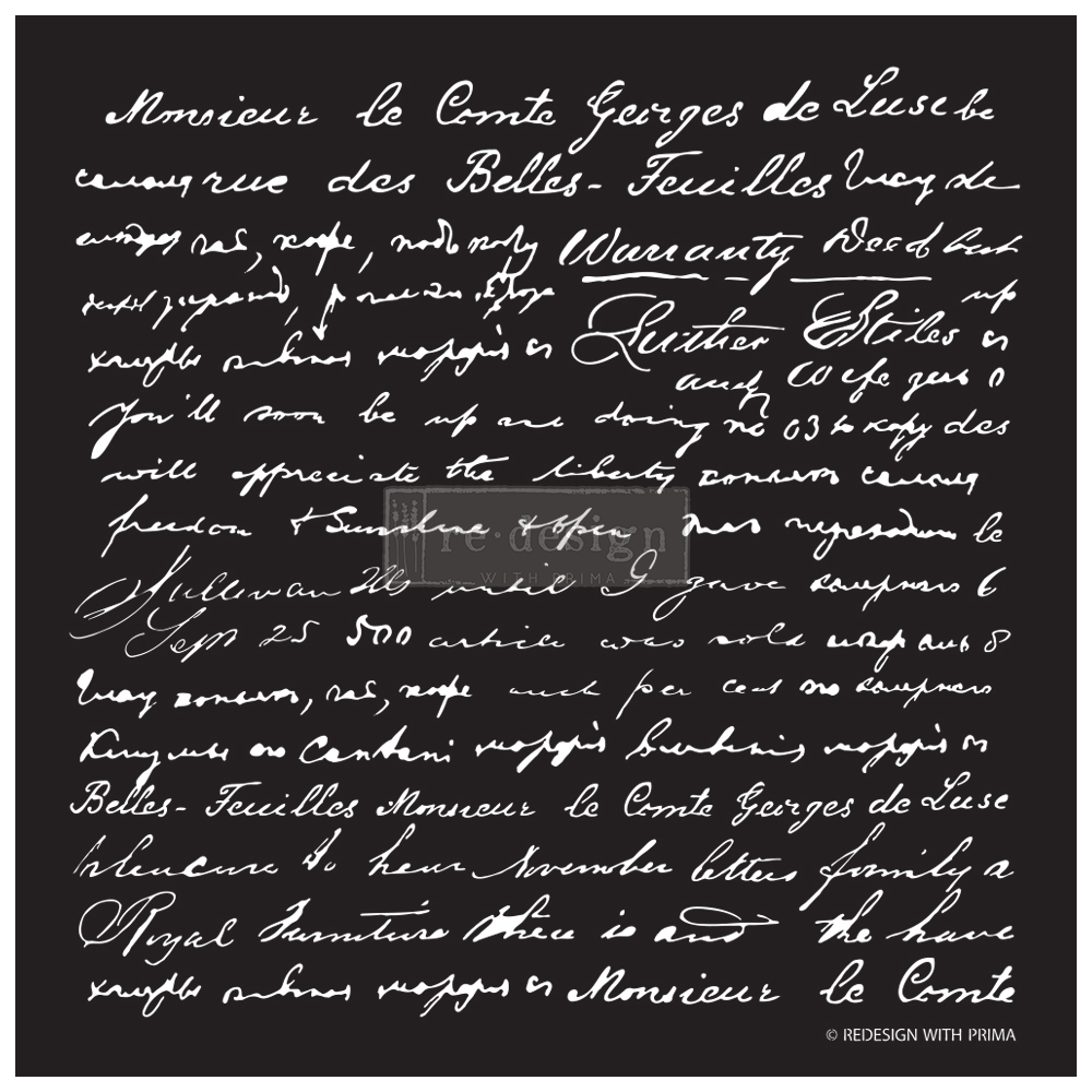Redesign Stencil - Script 18x21 - sheet size 18"x21"