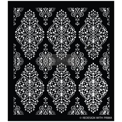 Redesign Stencil – Diamond Flourish 17.25×21 – sheet size 17.25″x21″, design size 15.5″x17.3″- Laser cut on 16 mil Mylar