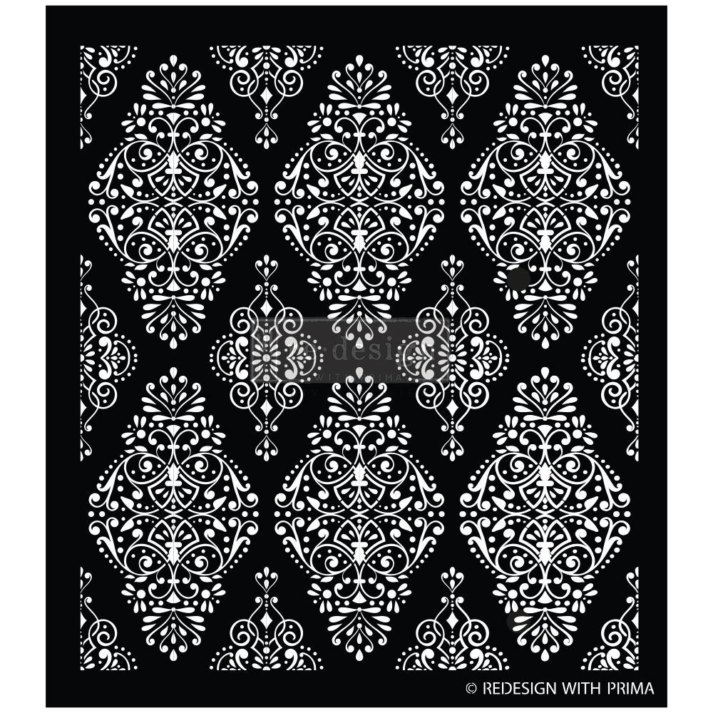 Redesign Stencil - Diamond Flourish 17.25x21 - sheet size 17.25"x21"
