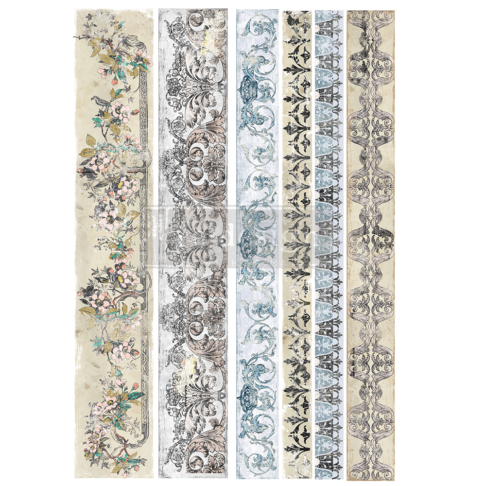 Redesign Decor Transfers® - Distressed Borders - Total sheet size 24"x35"