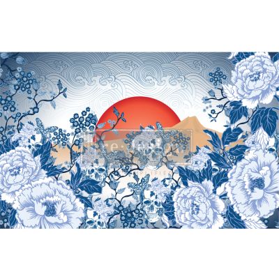Redesign Decoupage Décor Tissue Paper – CECE Skull Chinoiserie – 1 sheet, 19″x30″