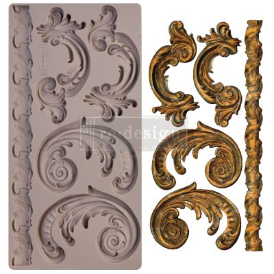 Redesign Decor Moulds® – Lilian Scrolls – 1 pc, 5″x10″, 8mm thickness Copyright #VA0002319331