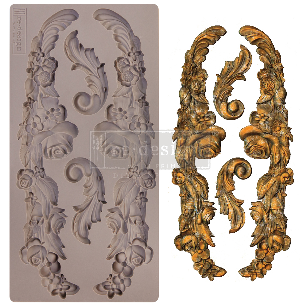 Redesign Decor Moulds® – Delicate Floral Strands – 1 pc, 5″x10″, 8mm thickness Copyright #VA0002325609