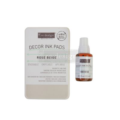 Décor Ink Pad – Rose Beige – 1 magnetic case + dry ink pad + 10ml ink bottle