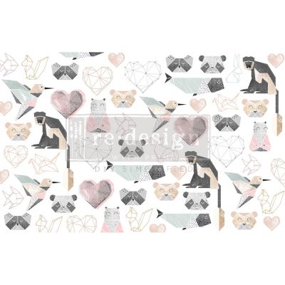 Decoupage Decor Tissue Paper – Origami Love – 1 sheet, 19″x30″