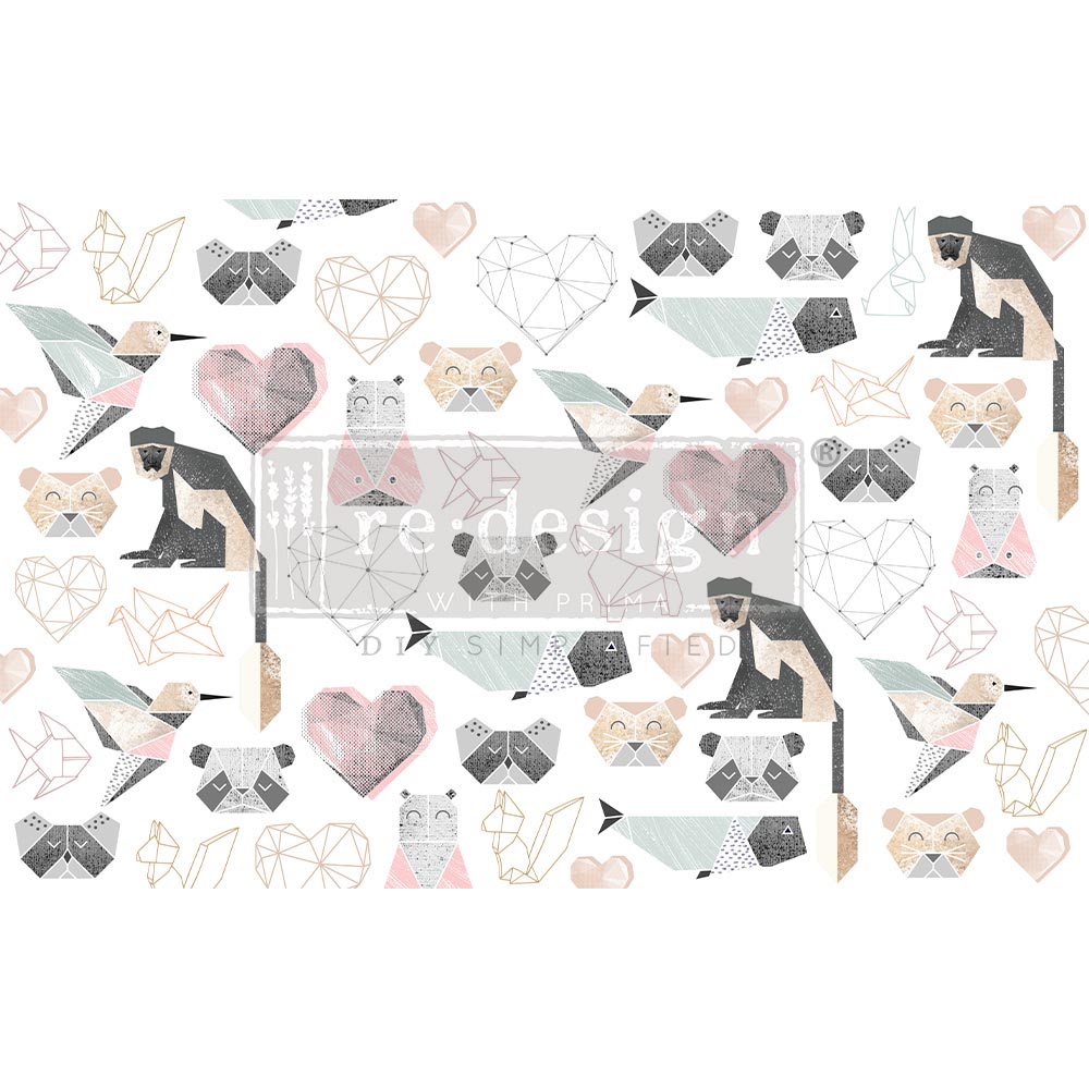 Decoupage Decor Tissue Paper - Origami Love - 1 sheet
