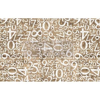 Decoupage Decor Tissue Paper – Engraved Numbers – 1 sheet, 19″x30″