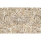 Decoupage Decor Tissue Paper - Engraved Numbers - 1 sheet