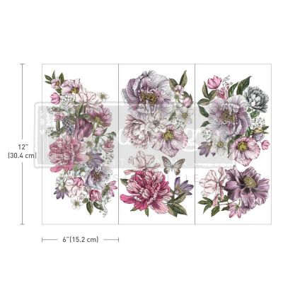 Small Transfers – Dreamy Florals – 3 sheets, 6″x12″