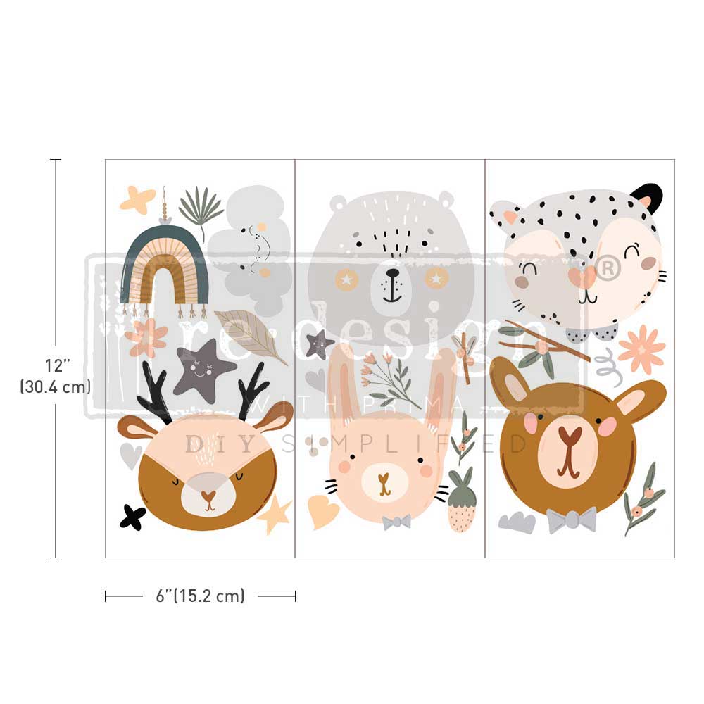 Small Transfers – Boho Critter – 3 sheets, 6″x12″