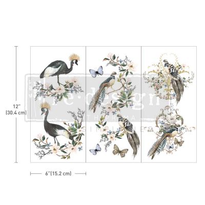 Small Transfers – Rare Birds – 3 sheets, 6″x12″
